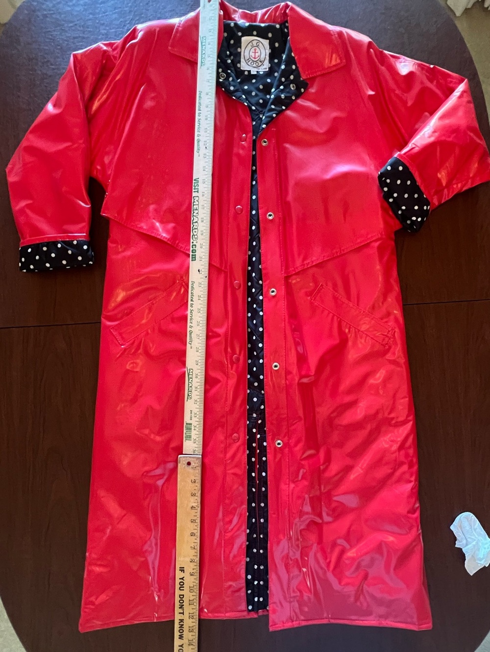 Red Women's Raincoat is with Polka Dot Lining J. G. Hook